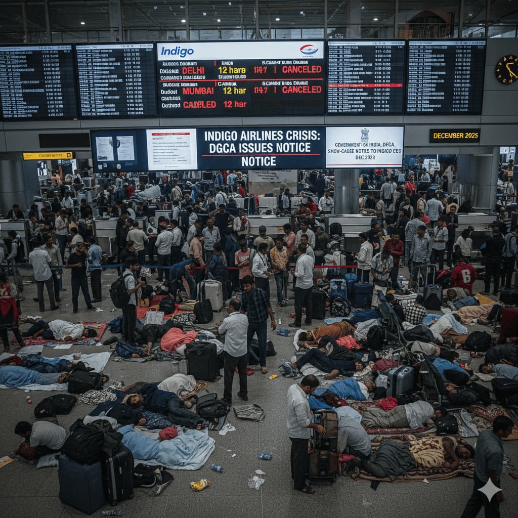 IndiGo Airlines Crisis 2025: DGCA Notice, Flight Cancellations and What Passengers Should Do